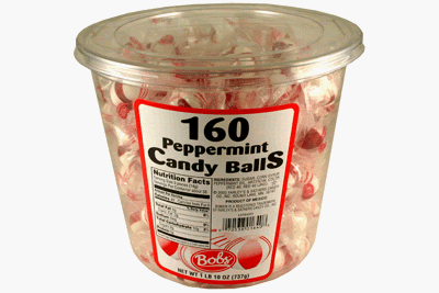 Bob's Mint Peppermint Candy Balls 160 Piece Jar