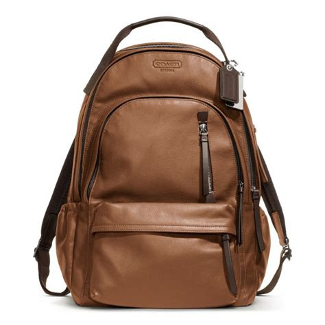 coach thompson leather backpack brown men lyst