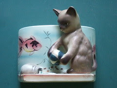 Siamese cat vintage planter
