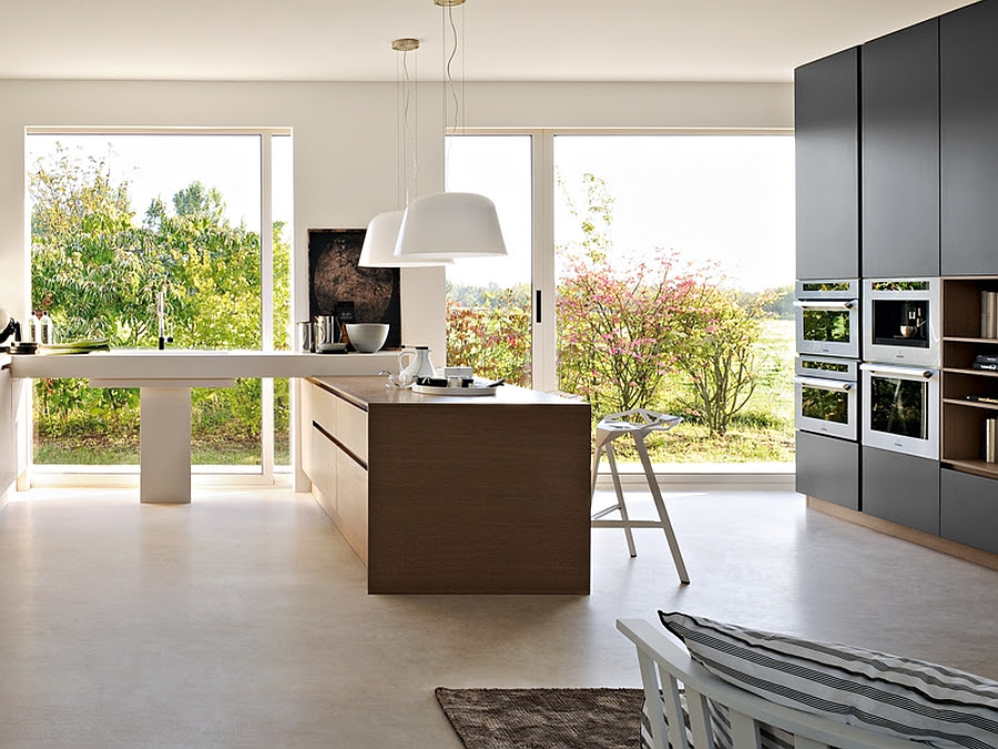 Trendy Contemporary Kitchen With Sizzling Style And Savvy Storage Space