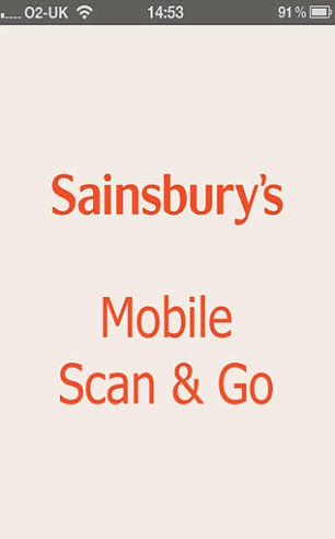 The service (pictured) allows customers to scan purchases using the camera on their mobile handsets