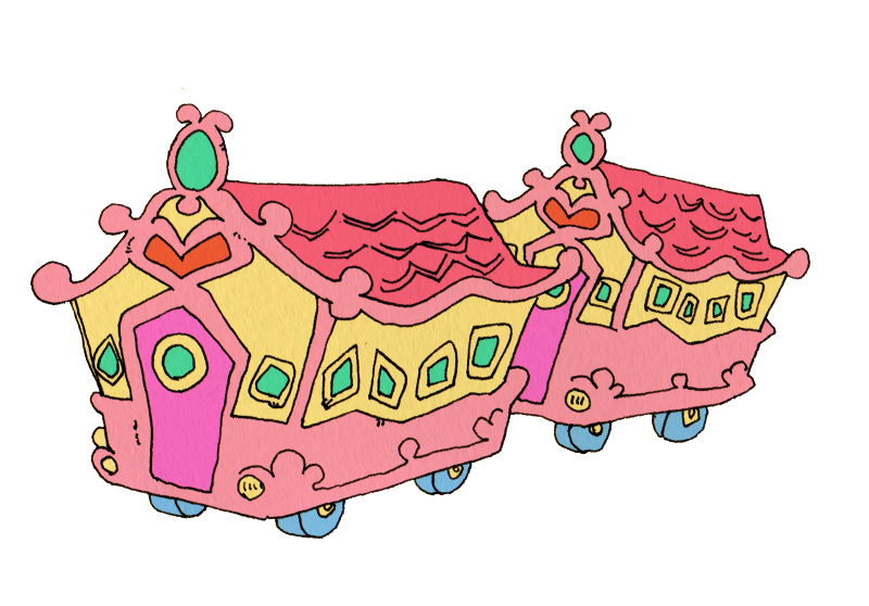 メルヘンチックなおもちゃの電車のイラスト かわいいフリー素材が無料のイラストレイン