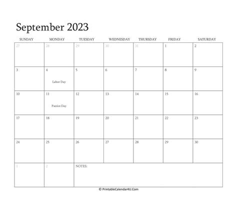  september 2023 calendar templates