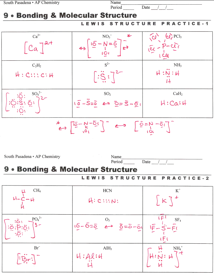Worksheets | Chem 1121@SSU
