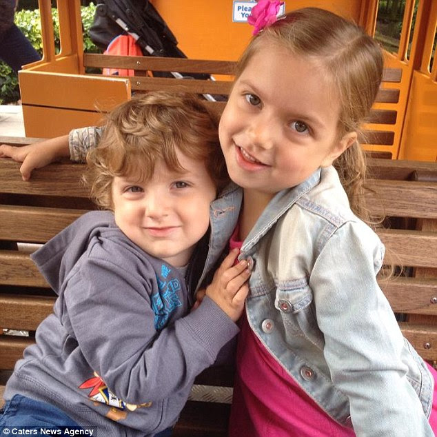 Joel Wilkinson, five, was diagnosed with Duchenne Muscular Dystrophy six months ago, meaning his muscles will slowly waste away. His sister Phoebe, five, adores him and cares for him as much as possible