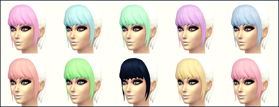 White Playful Colors Hair Female