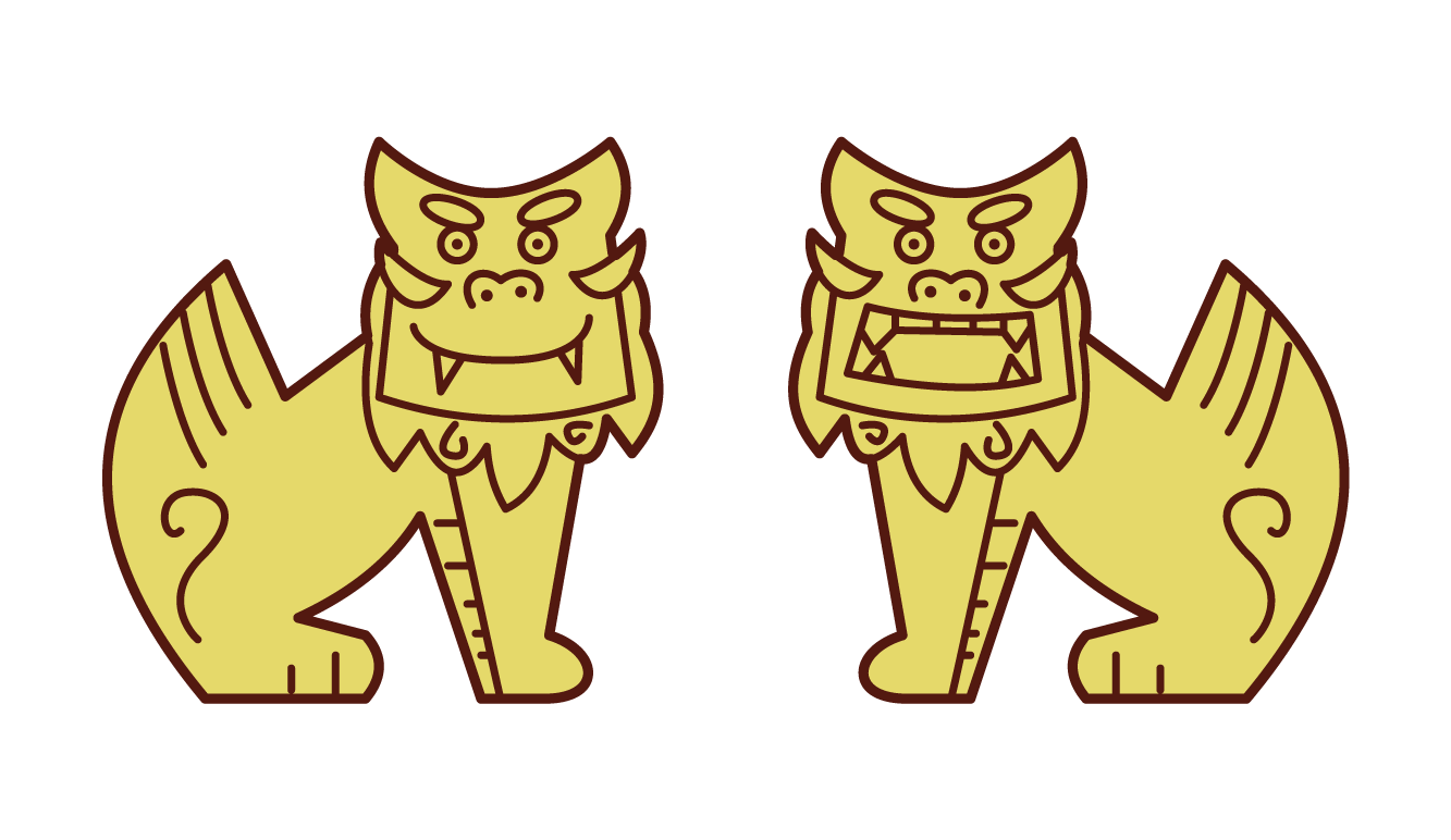 シーサーのイラスト フリーイラスト素材 Kukukeke ククケケ