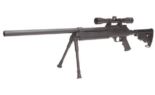 URBAN SNIPER SPRING METAL + LUNETTE DE VISEE+ BI PIED + 2 CHARGEURS ASG 1.8 JOULE