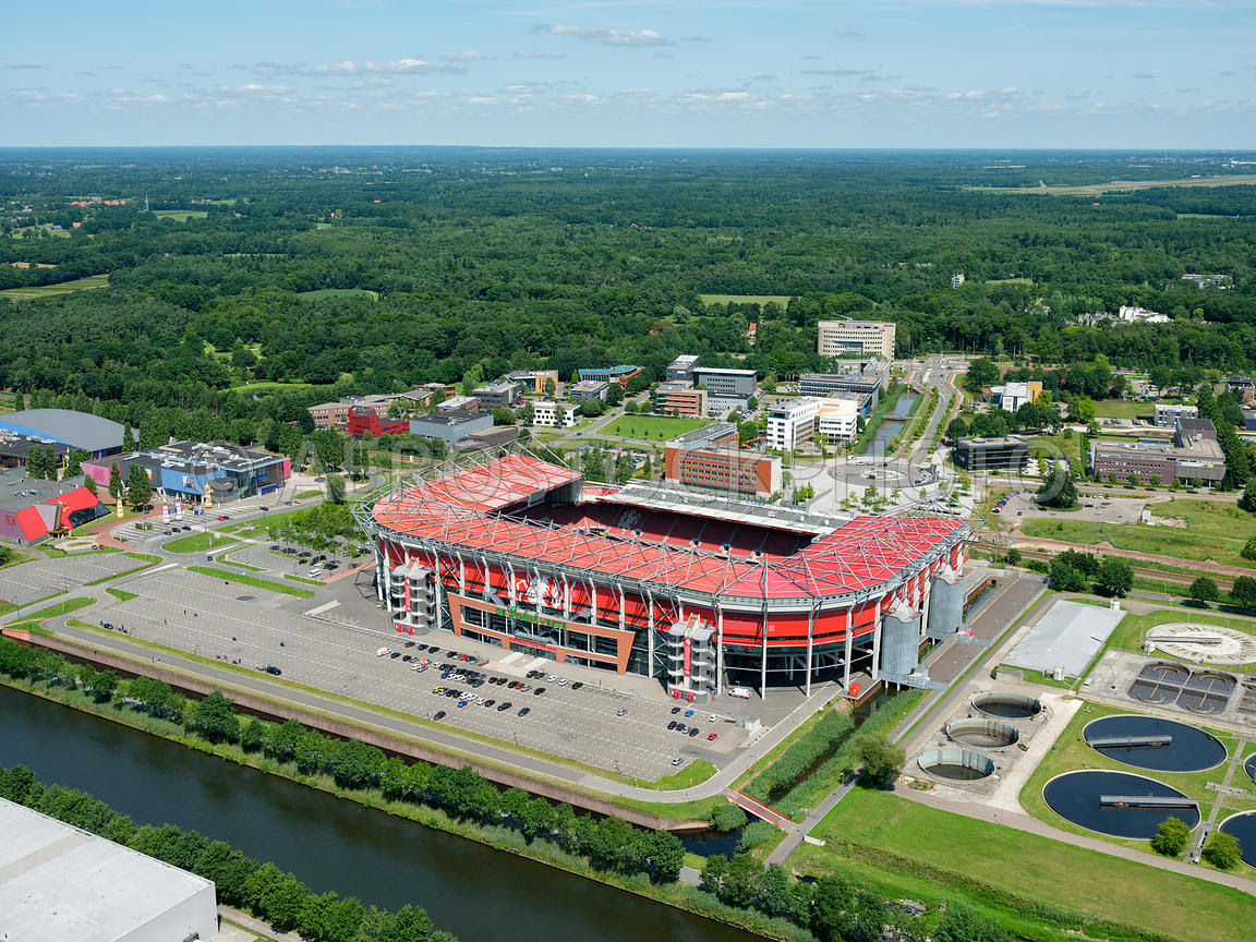 aerial view | Enschede, De Grolsch Veste, the FC Twente football stadium, has a capacity of ...