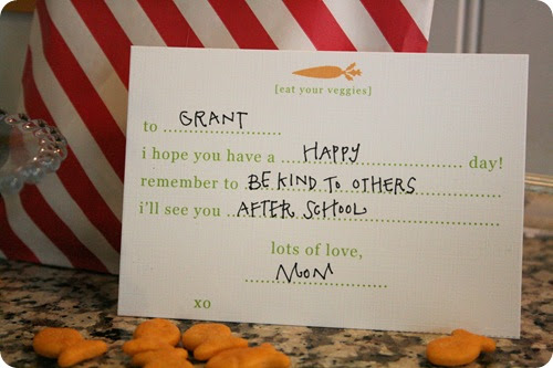 lunch box note card