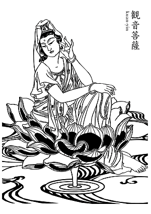 Buddha Tattoo line art 