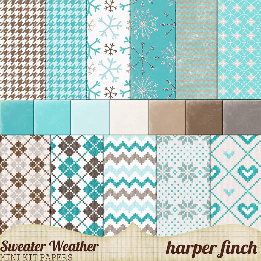 Sweater Weather, Mini Kit Papers by harperfinch
