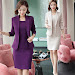 Buy 2020 Purple Women Formal Dress Suit Ladies Elegant Business Office Wear Blazer Suits Long Sleeve Blazer Jacket Dresses Plus Size