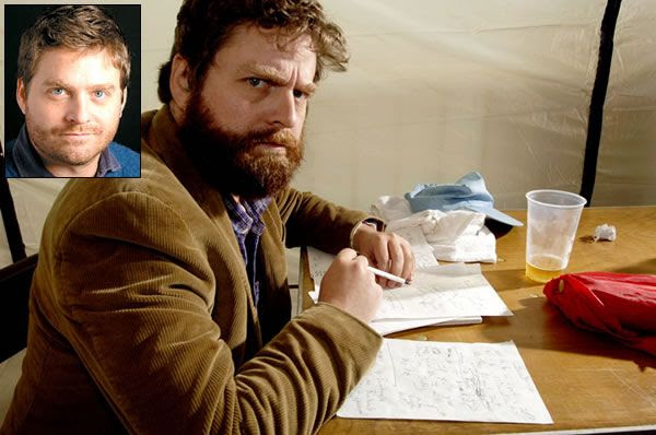 zach galifianakis beard. Zach Galifianakis and Amy