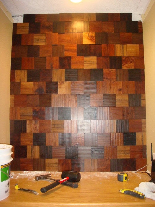Wood Flooring Scraps for Inset Wall - by MAXIMUSminimus