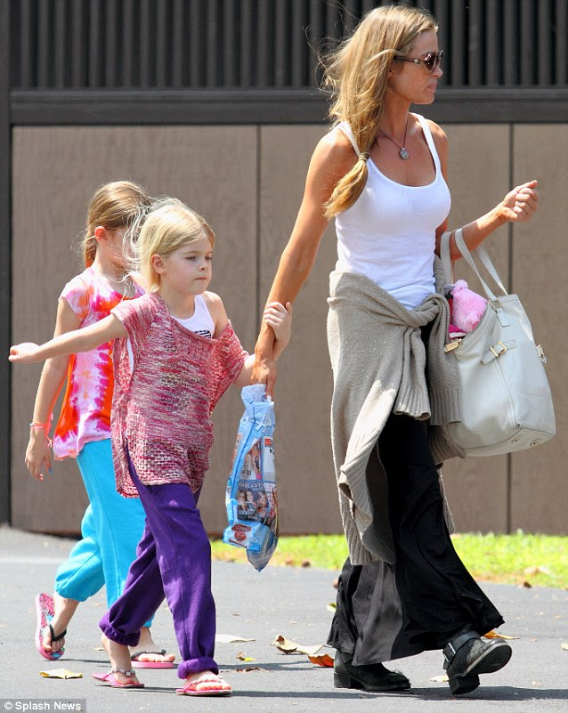 Arrival: Denise was seen earlier in the day, shortly after arriving on the island, strolling around with her two elder girls Sam and Lola
