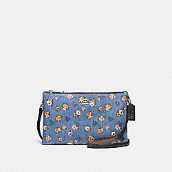 LYLA CROSSBODY IN PRINTED DENIM - COACH f57549 - SILVER/DENIM MULTI