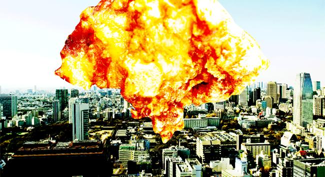 爆発だと思ったら唐揚げ Photoshopであの唐揚げコラをやってみた