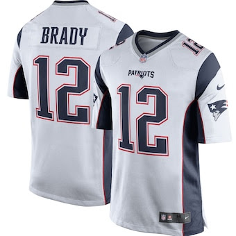 Men's New England Patriots Tom Brady Nike White/Navy Blue Game Jersey