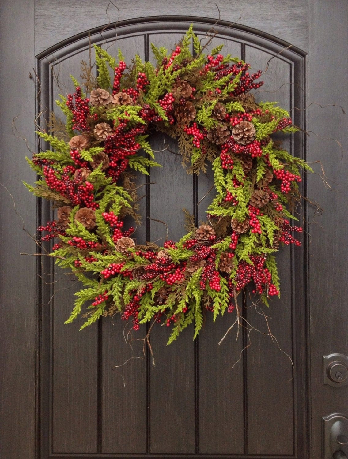 Christmas Wreath-Winter Wreath-Holiday Door Decor-Cabin-Rustic-Holiday Season