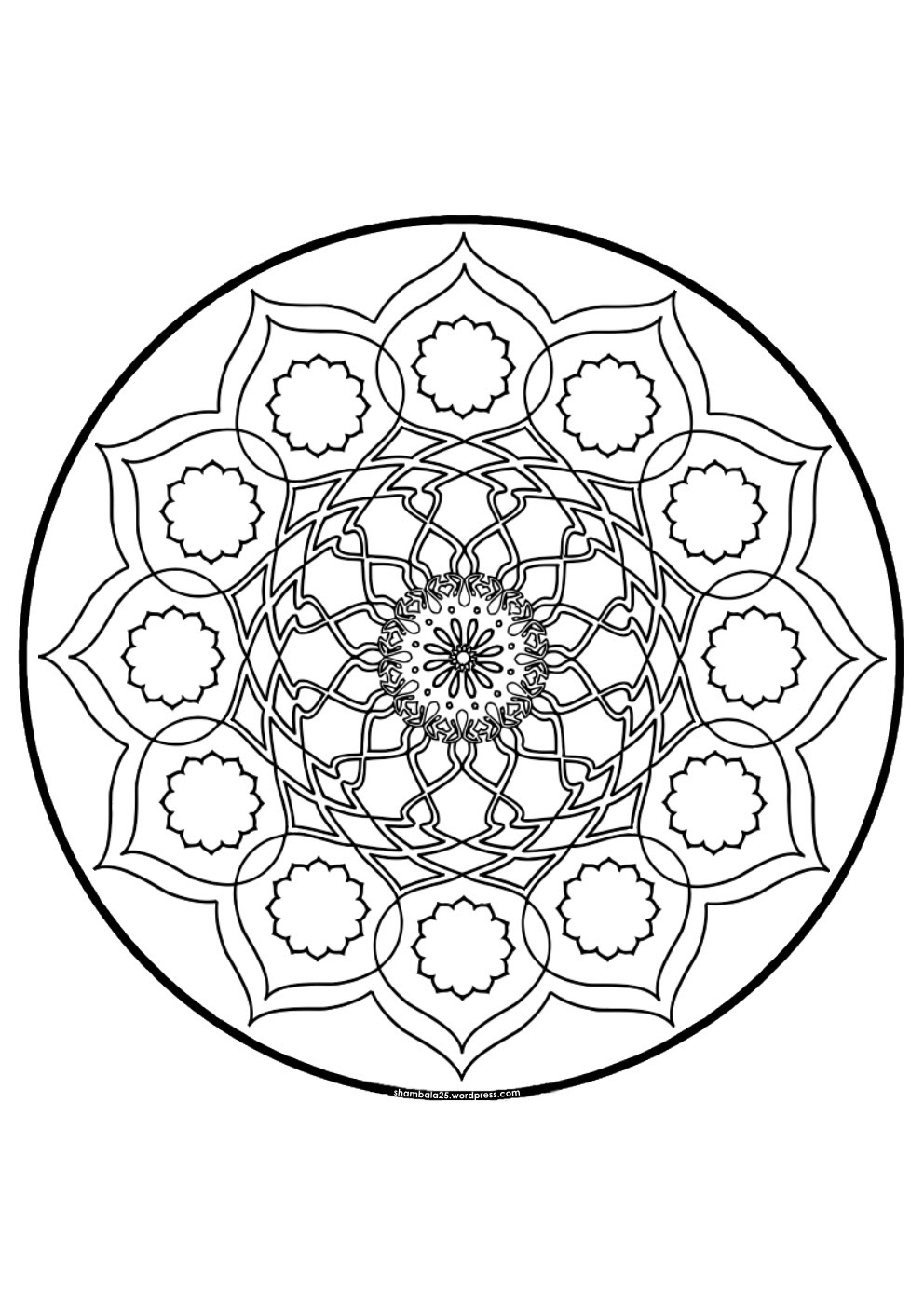 Image Coloriage mandalas difficile gratuit