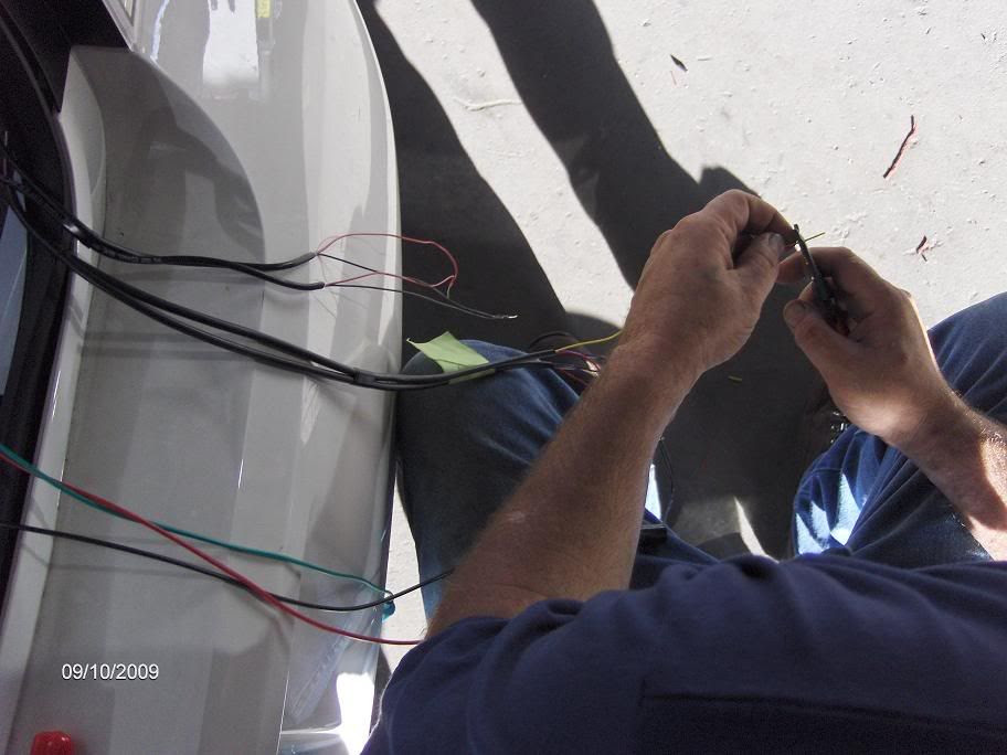 Wiring up the rear of the car