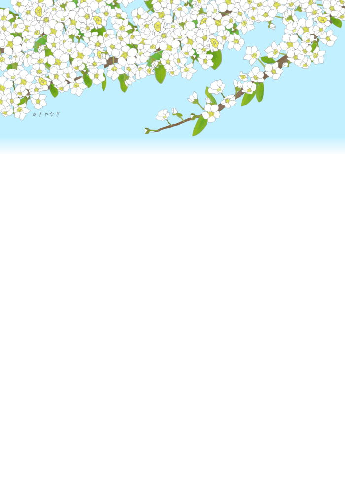花の便箋 無料テンプレート 雪やなぎ 春 Template Million テンプレートミリオン