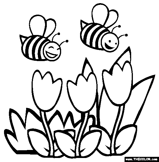 Bee coloring pages