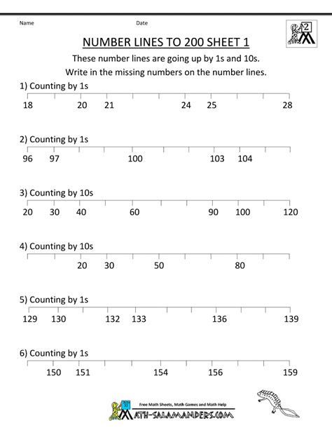 Webhere you will find a wide range of free printable number line sheets, which will help your child understand how to count on and back in 1s, 2s, 5s, 10s, 50s and 100s. number line worksheets up to 1000 2nd grade worksheets 2nd grade
