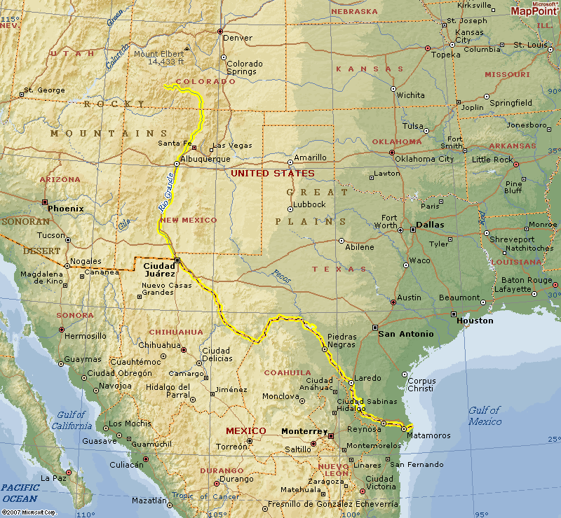 Us Map Rio Grande River