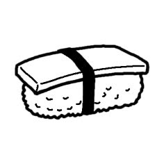 フレッシュ寿司 イラスト 白黒