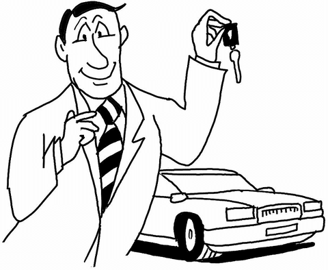 Cars Coloring Pages on Happy Man Bought A Car Coloring Page   Super Coloring