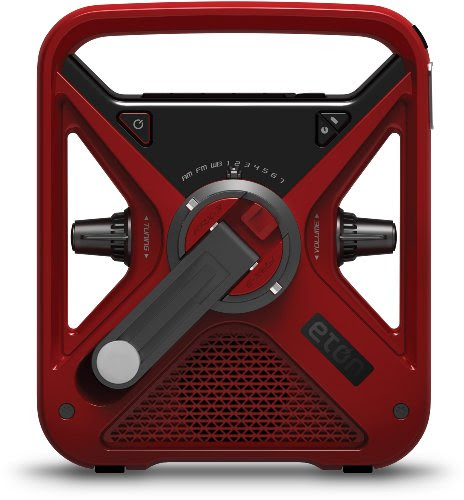 Eton FRX3 Hand Turbine NOAA AM/FM Weather Alert Radio with Smartphone Charger - Red (NFRX3WXR)