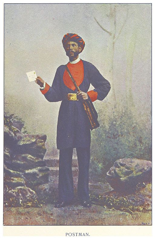 The image of a postman from Coleman's, 'Typical Pictures of Indian Natives' (1897). (Photo credit: Wikimedia Commons).