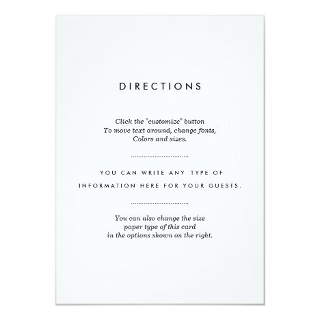 Minimalist Wedding Insert Card