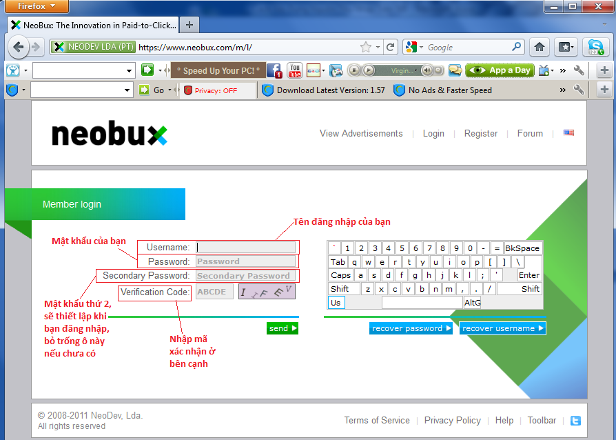 Đăng kí và chiến thuật kiếm tiền ở Neobux (chi tiết) 100% thành công Đăng kí và chiến thuật kiếm tiền ở Neobux (chi tiết) 100% thành công