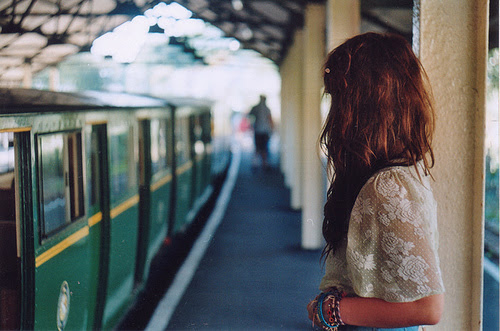 cute, fashion, girl, lovely, photography, pretty, train, train station, vintage