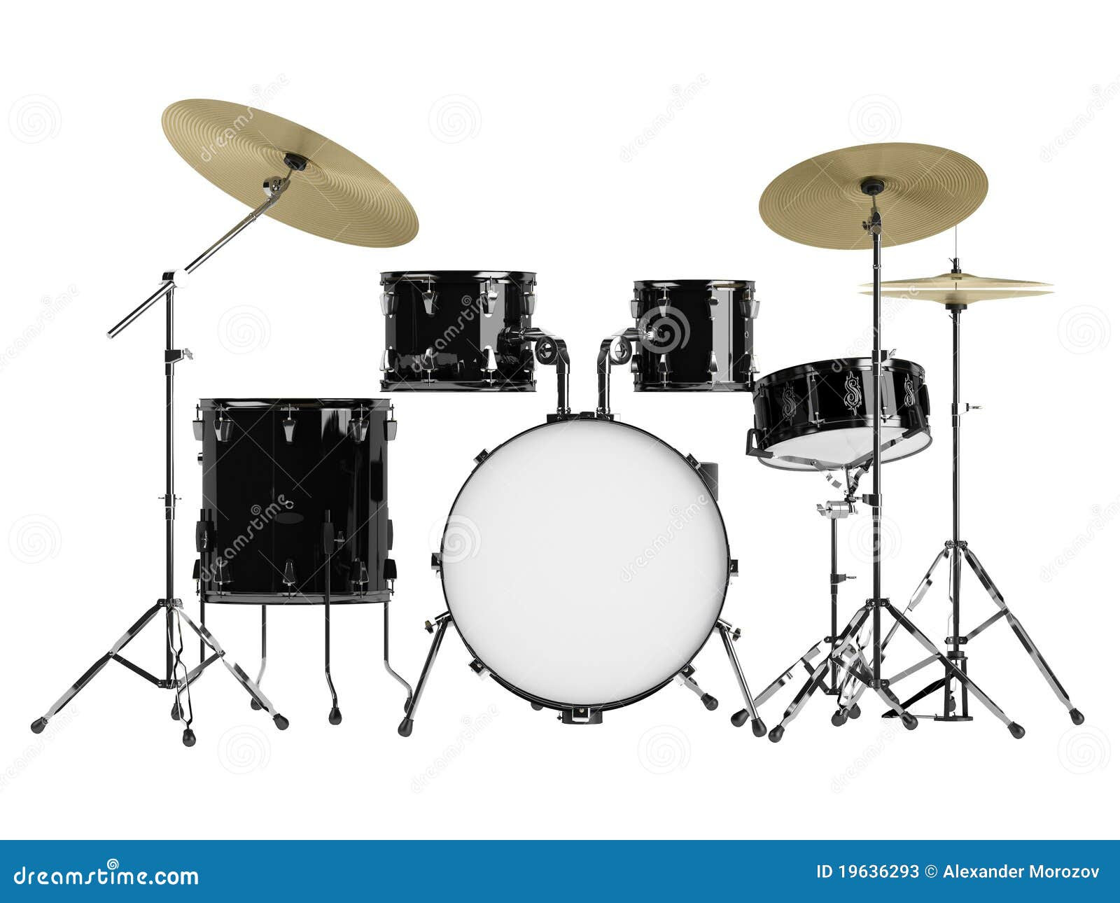 Drum Set Clip Art Black And White Drum kit isolated on white