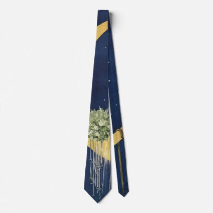 Vintage Wedding, Cute Bride and Groom on a Moon Tie