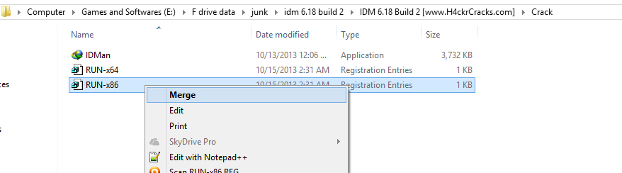 Merge The Suitable Registry with IDM