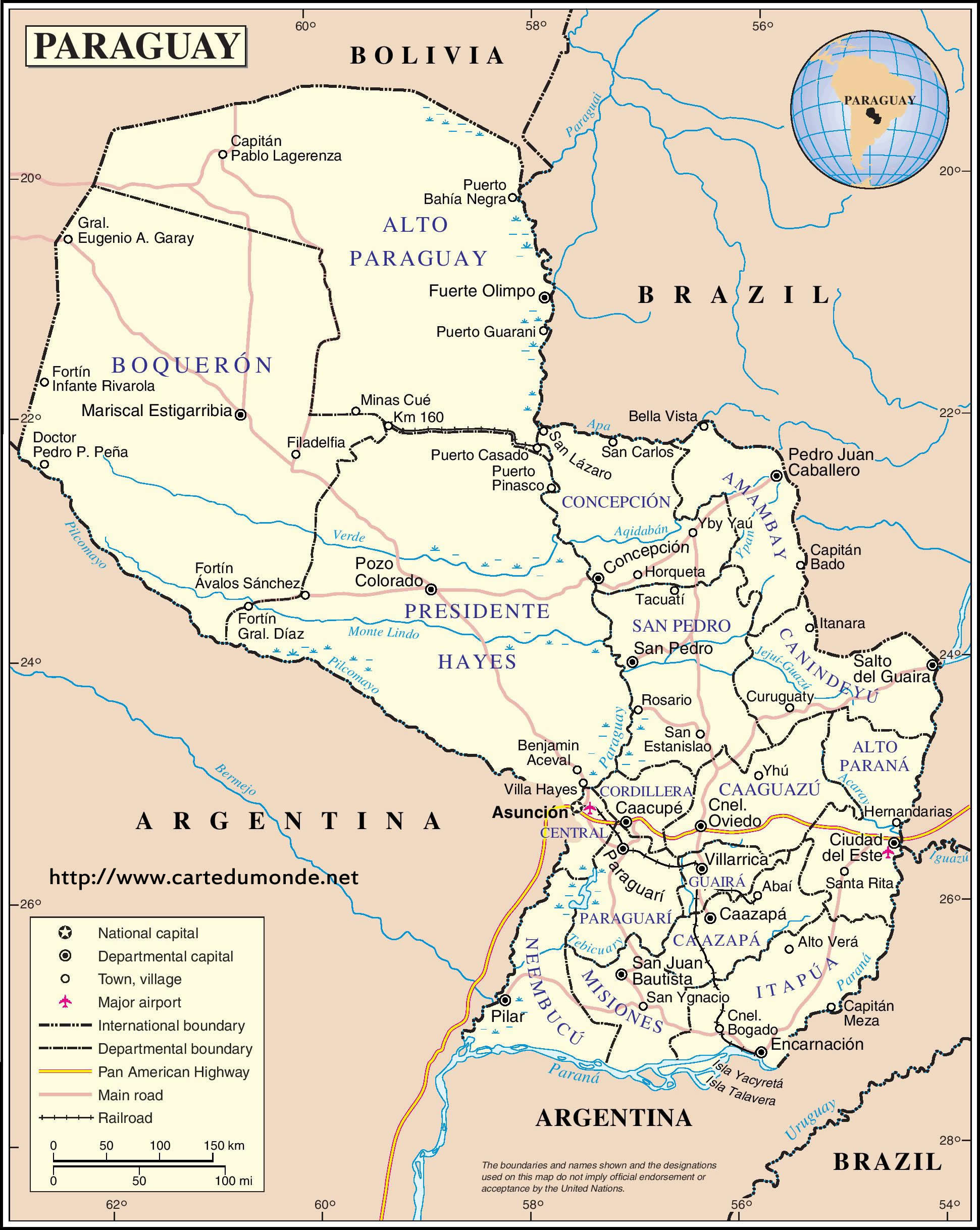 paraguay karte Map Paraguay Country Map Paraguay paraguay karte