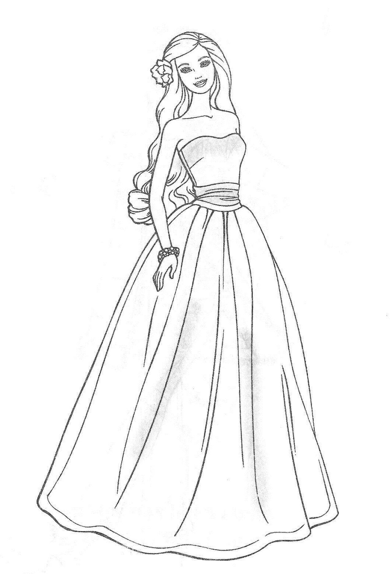 Barbie coloring pages to print for free; mermaid, princess ...
