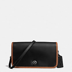 75TH ANNIVERSARY PENNY CROSSBODY IN GLOVETANNED CALF LEATHER - COACH f57460 - BLACK ANTIQUE NICKEL/BLACK/SADDLE