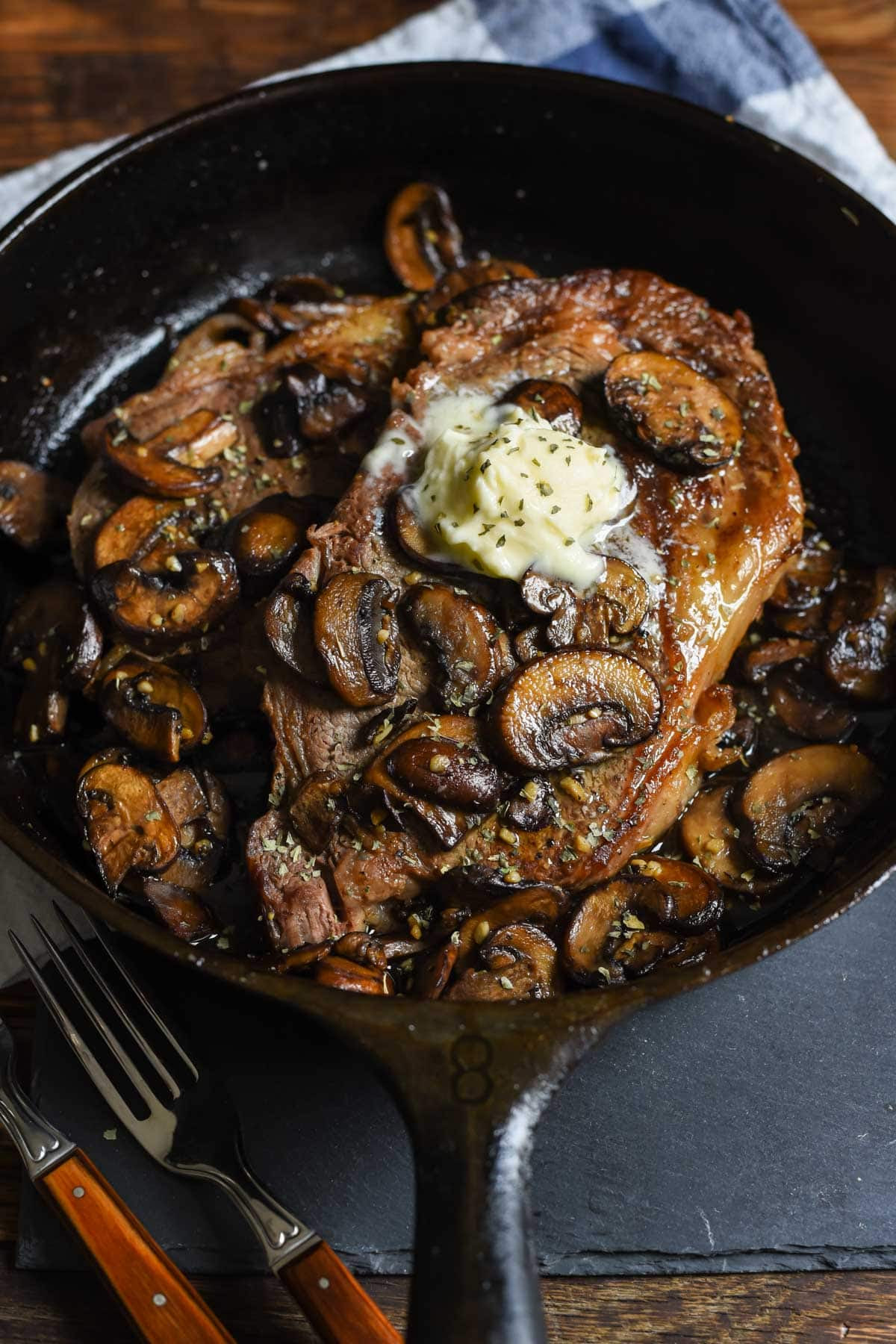 Cast Iron Ribeye with Mushrooms | NeighborFood