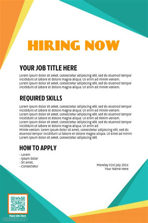 copy  hiring poster postermywall professionally