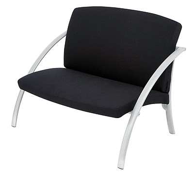 Alba Reception Chair 2-Seater, Black (CHNOVA2N)
