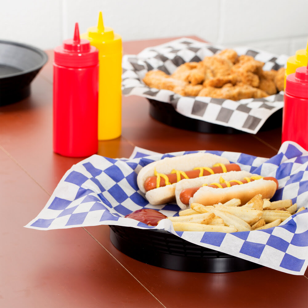 Download Choice 15" x 15" Blue Check Deli Sandwich Wrap Paper - 1000/Pack