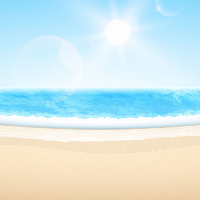 夏のビーチ 海の水平線 太陽のイラストai Eps ベクタークラブ イラストレーター素材が無料