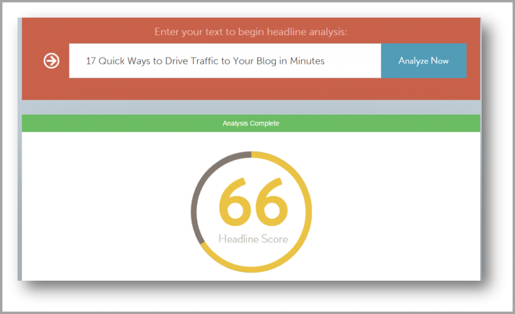 Headline analyzer - Drive traffic to your blog