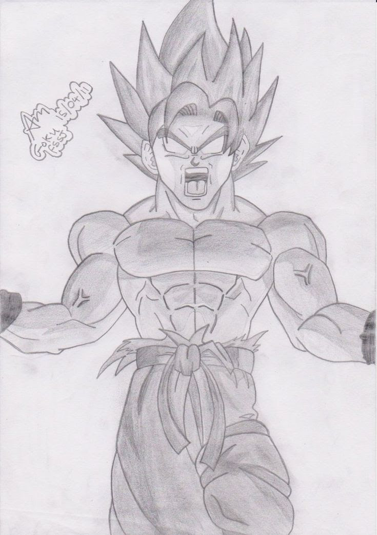 Dragon Ball Z Drawings Of Goku | Goku False Super Saiyan ...